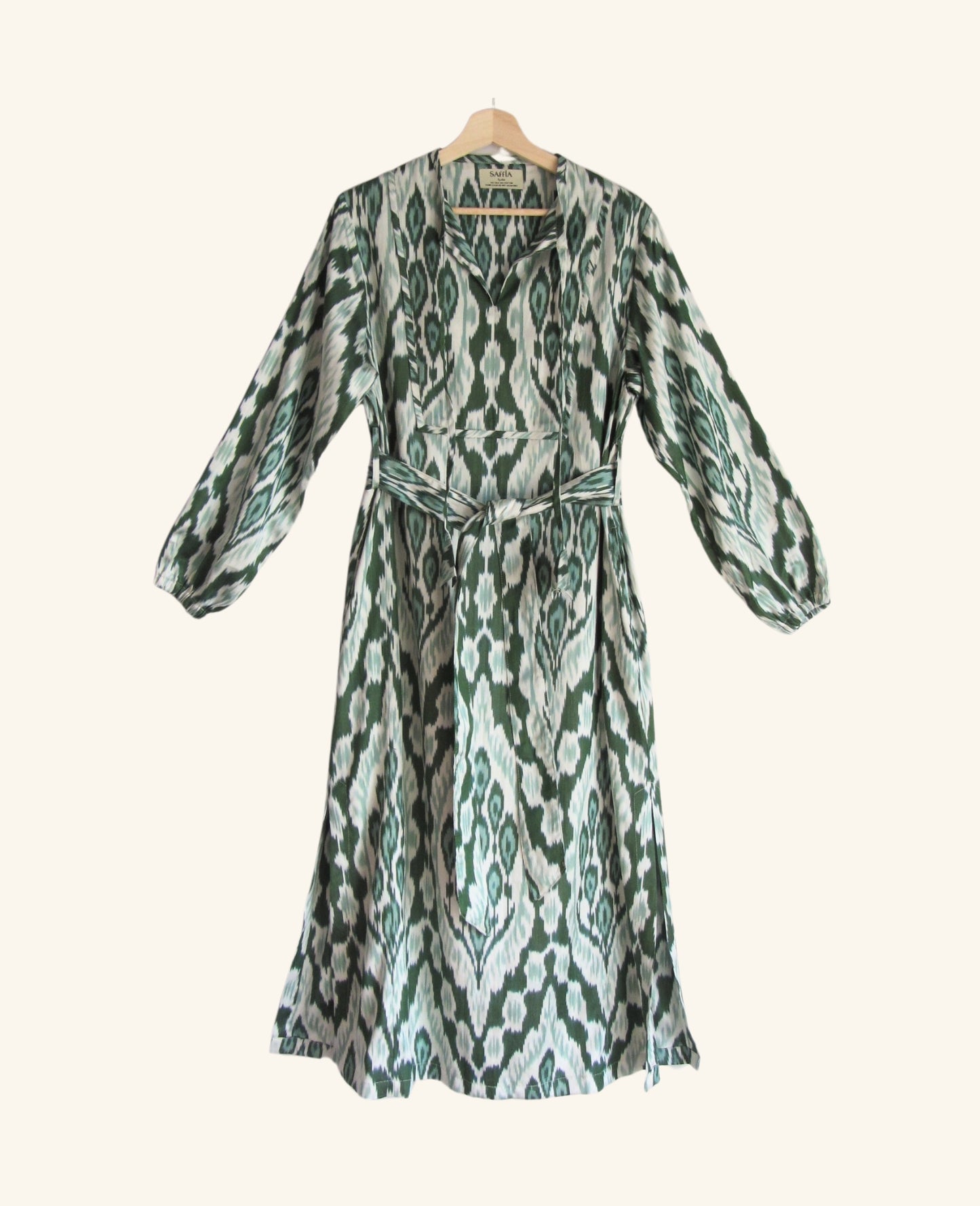 Ikat Kaftan in Emerald