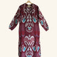 Ikat Kaftan in Mulberry