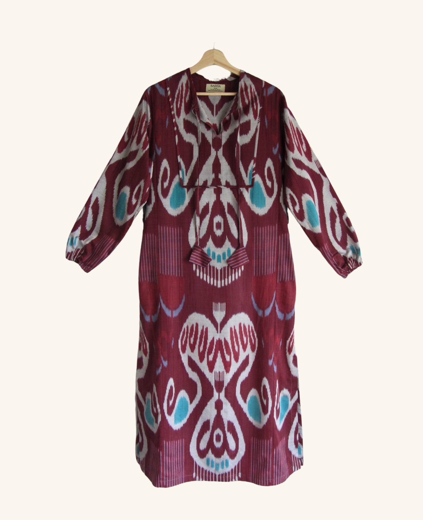 Ikat Kaftan in Mulberry