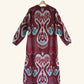 Ikat Kaftan in Mulberry