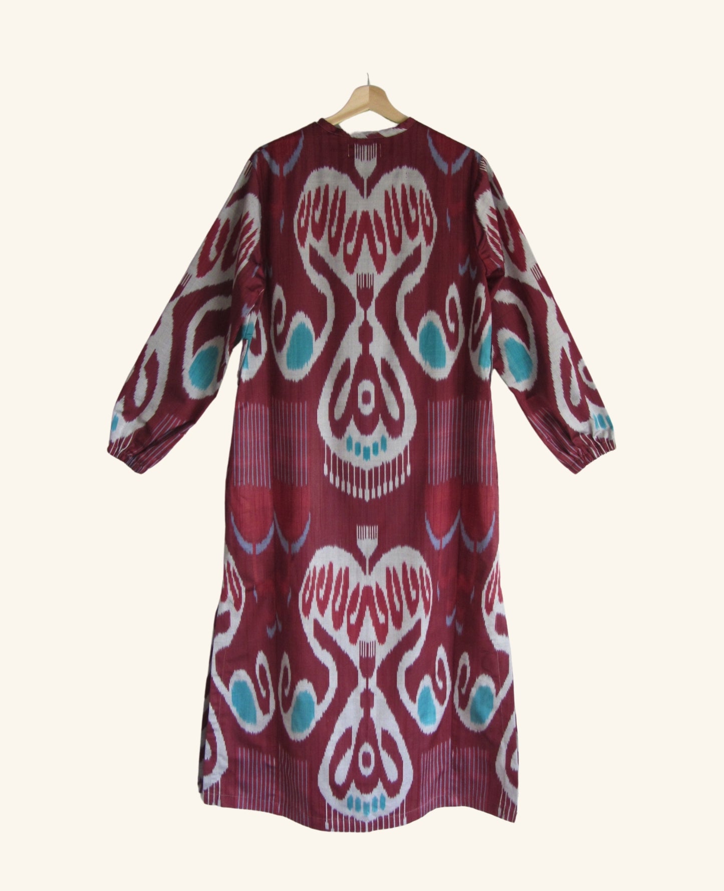 Ikat Kaftan in Mulberry