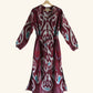 Ikat Kaftan in Mulberry