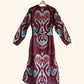 Ikat Kaftan in Mulberry