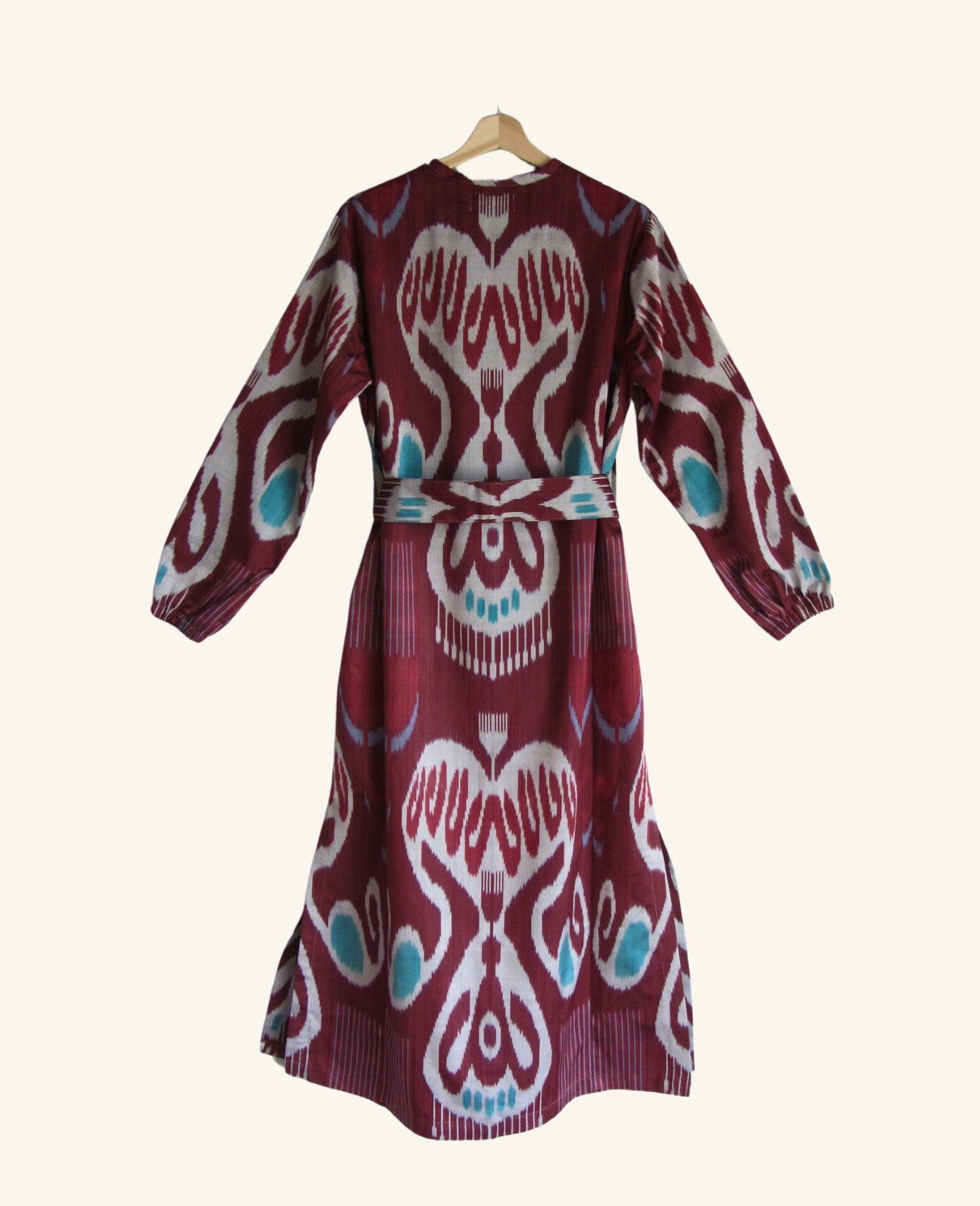 Ikat Kaftan in Mulberry