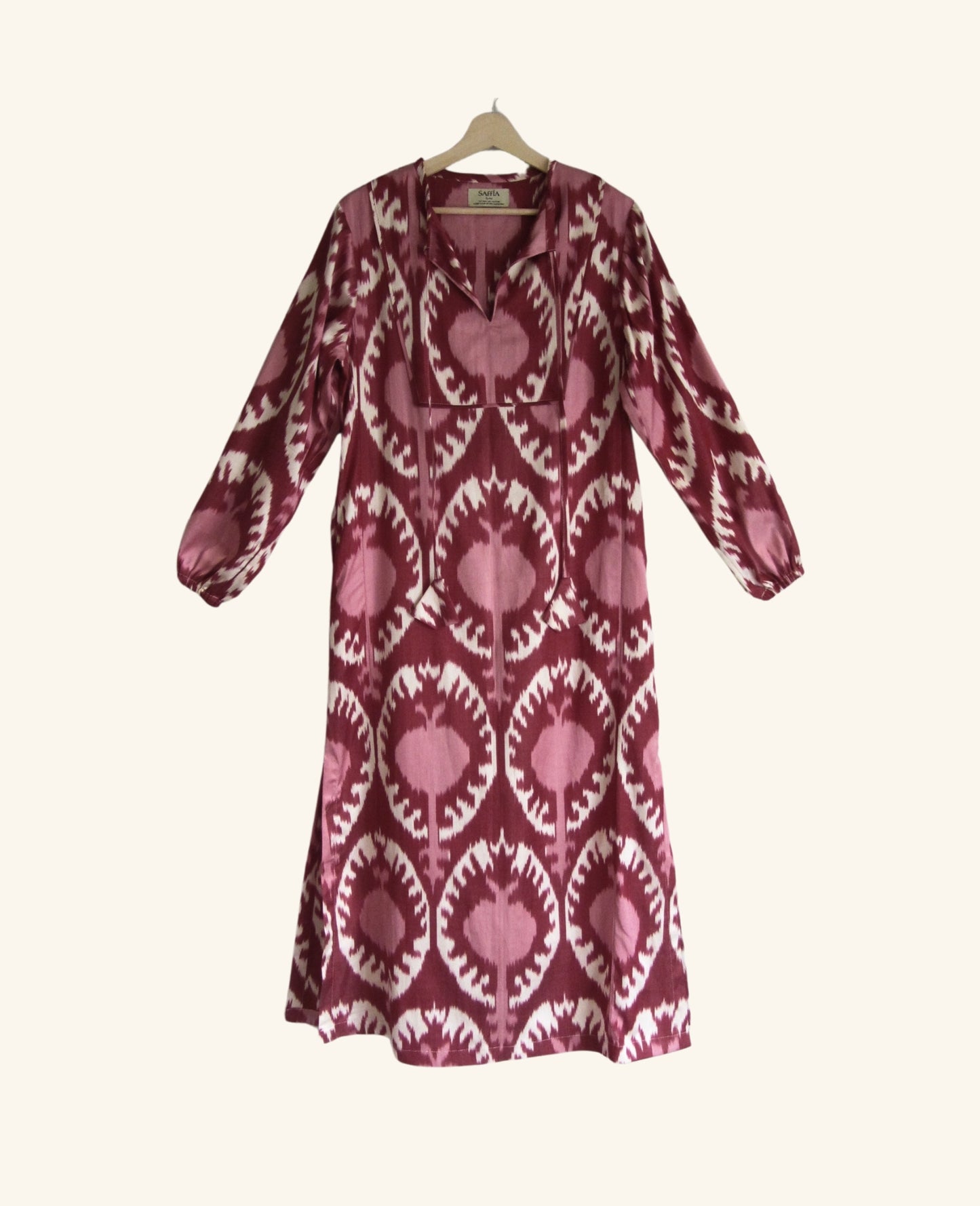 Ikat Kaftan in Pomegranate