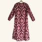 Ikat Kaftan in Pomegranate