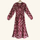 Ikat Kaftan in Pomegranate