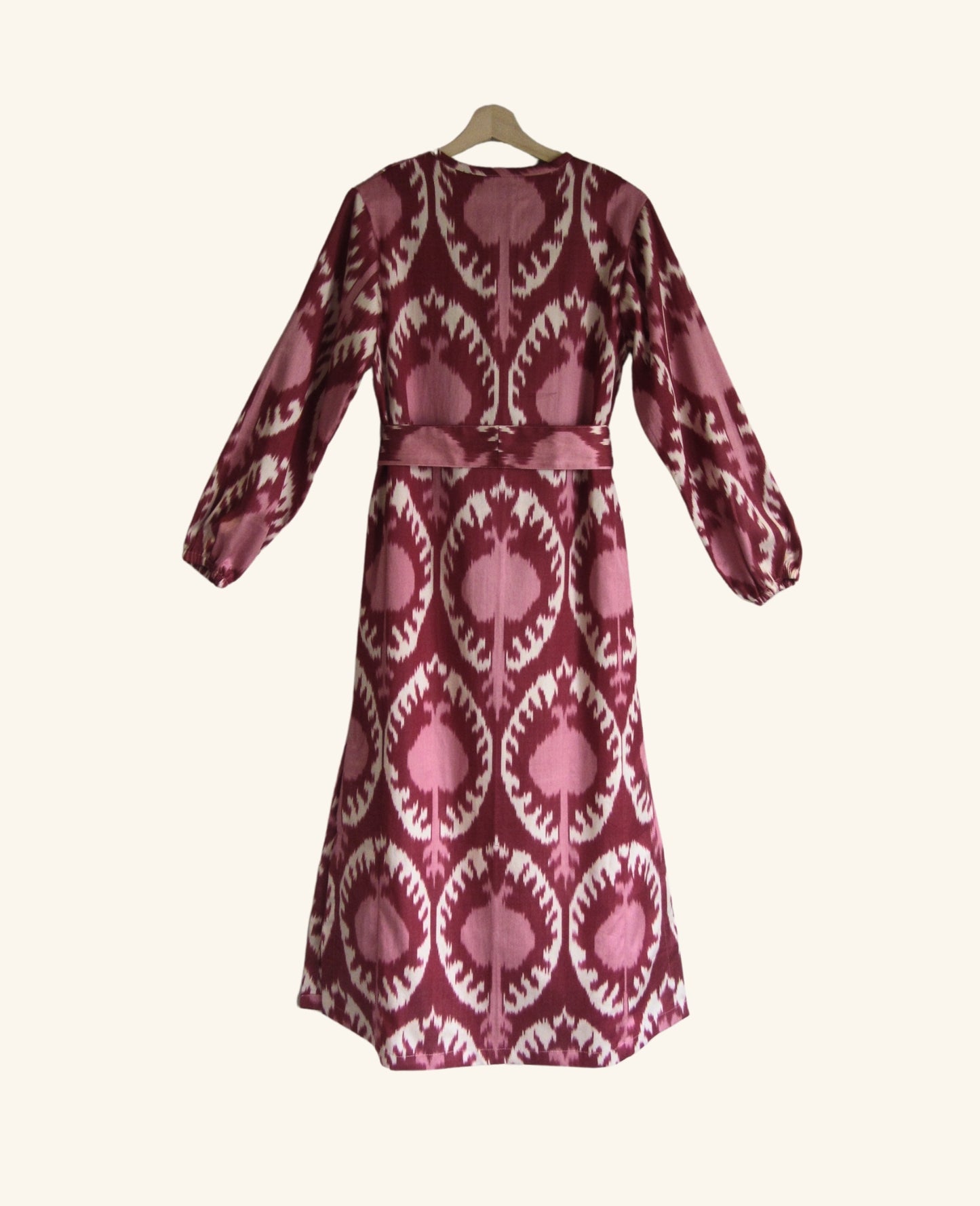 Ikat Kaftan in Pomegranate