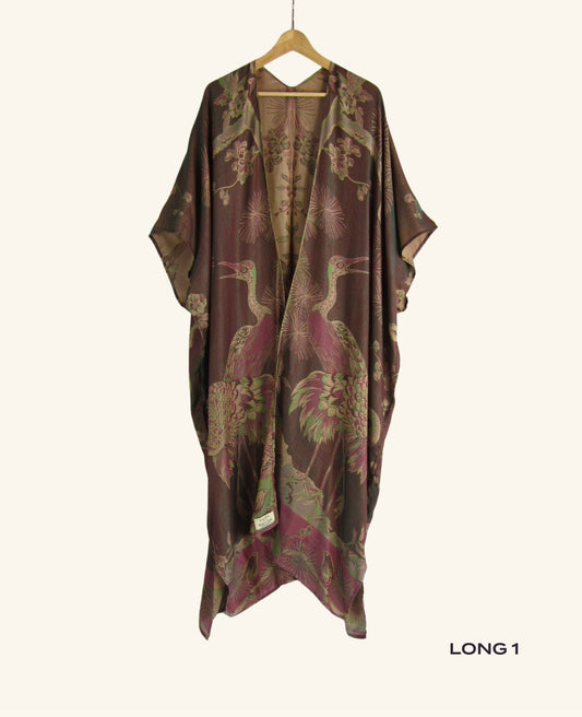 Reversible Kimono in Mauve & Rose