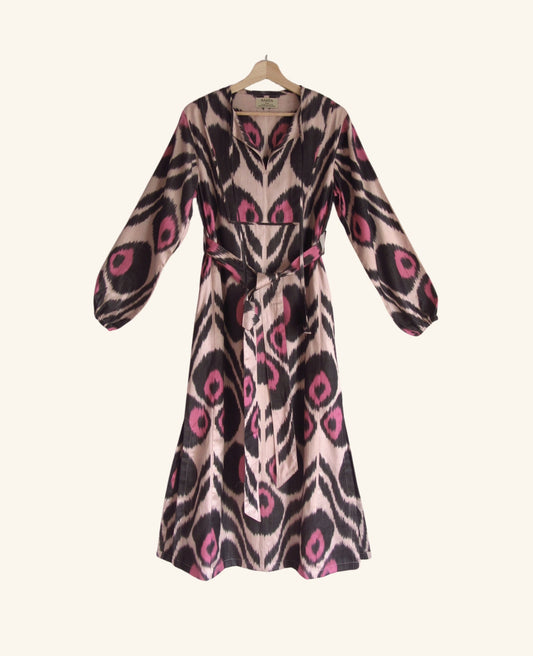 Ikat Kaftan in Rhodonite