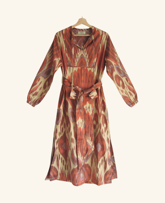 Ikat Kaftan in Amber