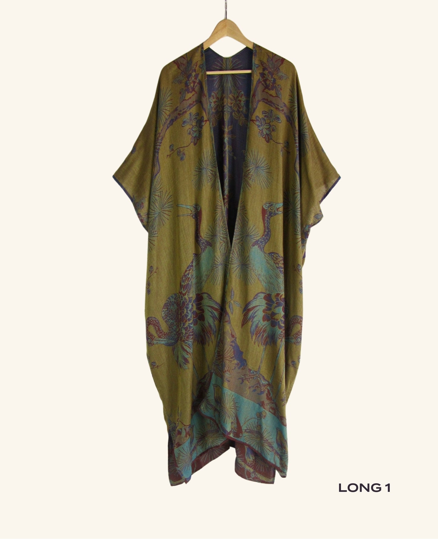 Reversible Kimono in Sapphire & Olive