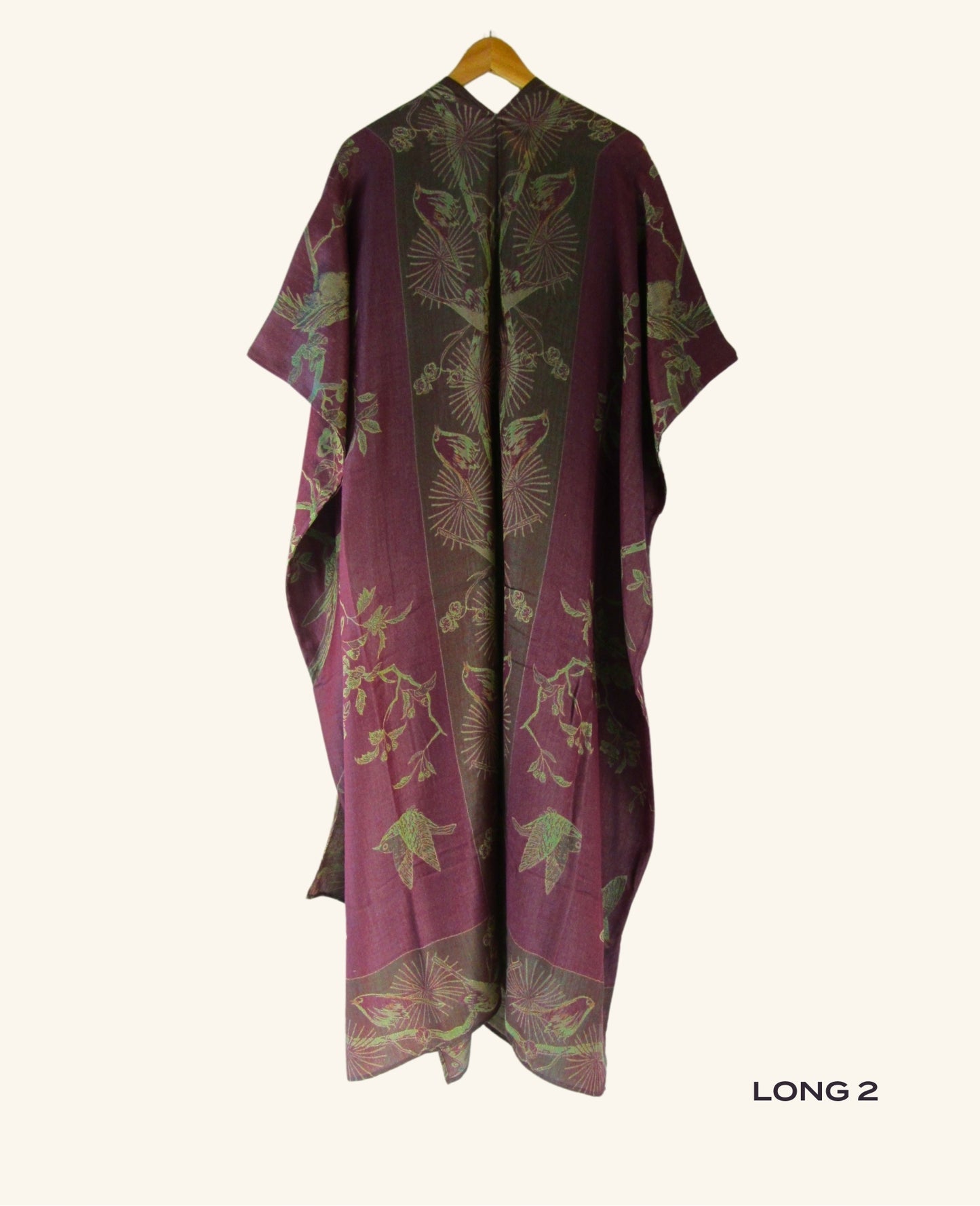 Reversible Kimono in Plum & Green