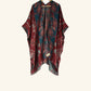 Reversible Kimono in Blue & Cherry Red