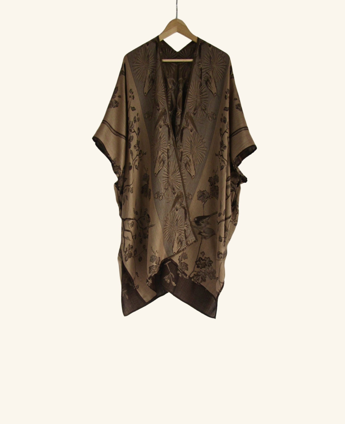 Reversible Kimono in Dark Brown & Taupe