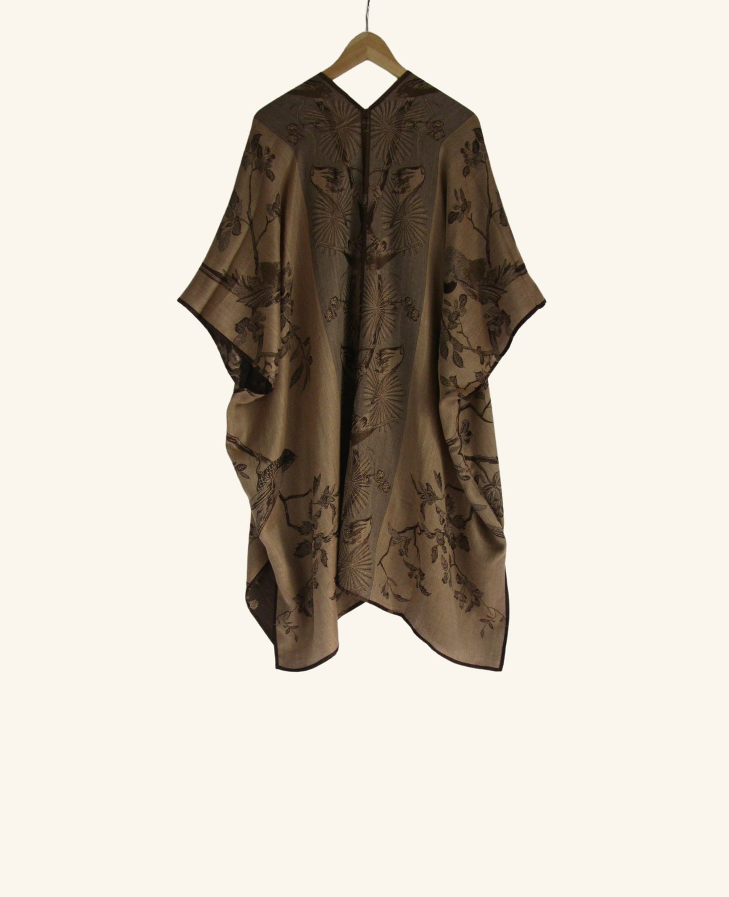 Reversible Kimono in Dark Brown & Taupe