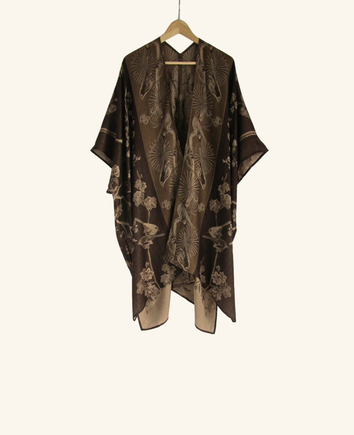 Reversible Kimono in Dark Brown & Taupe