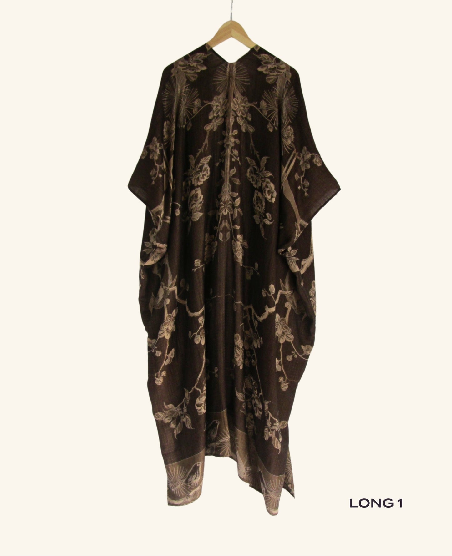 Reversible Kimono in Dark Brown & Taupe