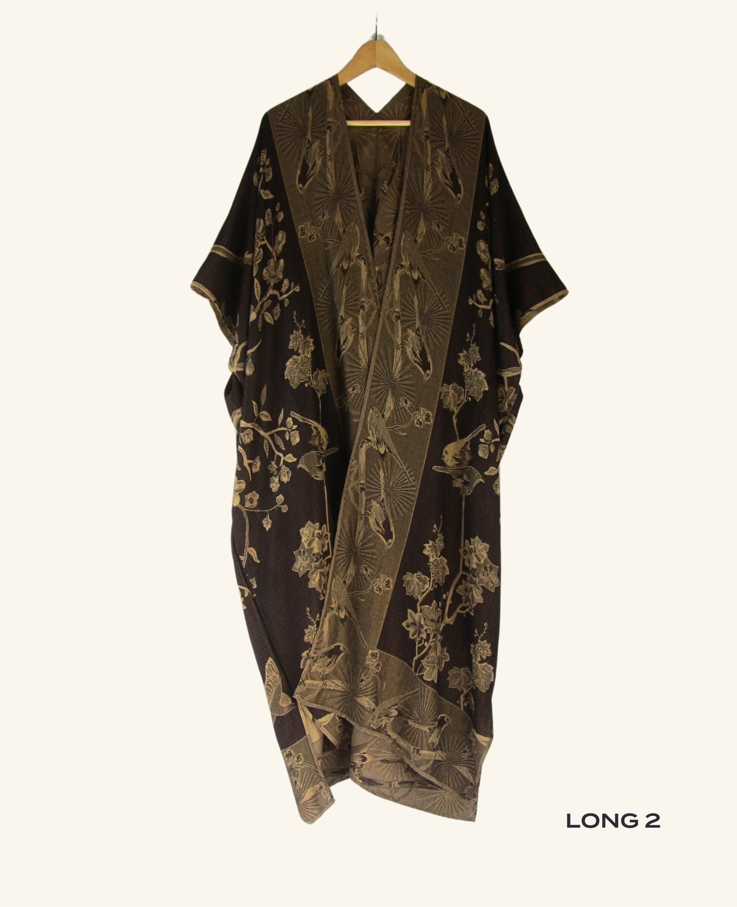 Reversible Kimono in Dark Brown & Taupe