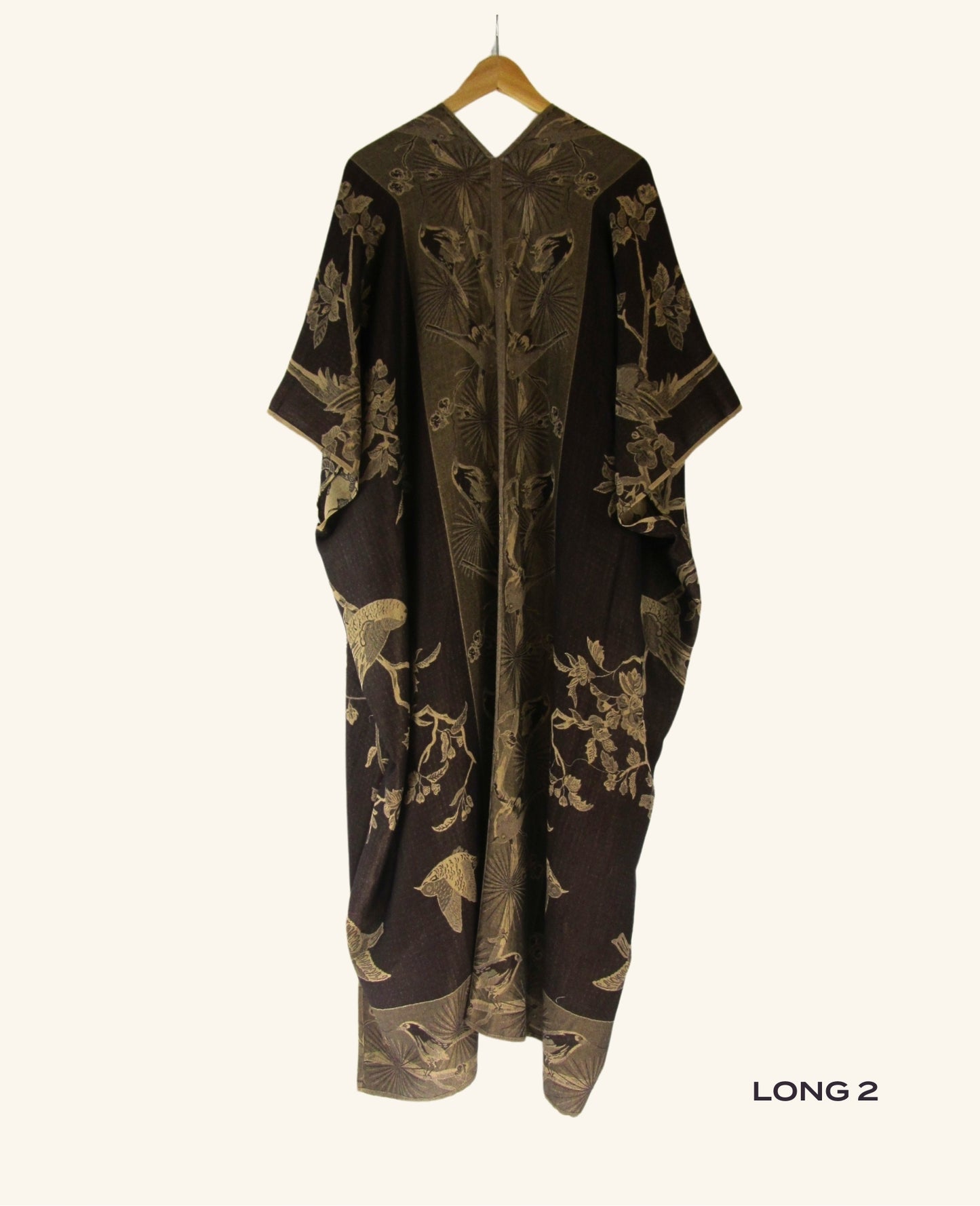 Reversible Kimono in Dark Brown & Taupe