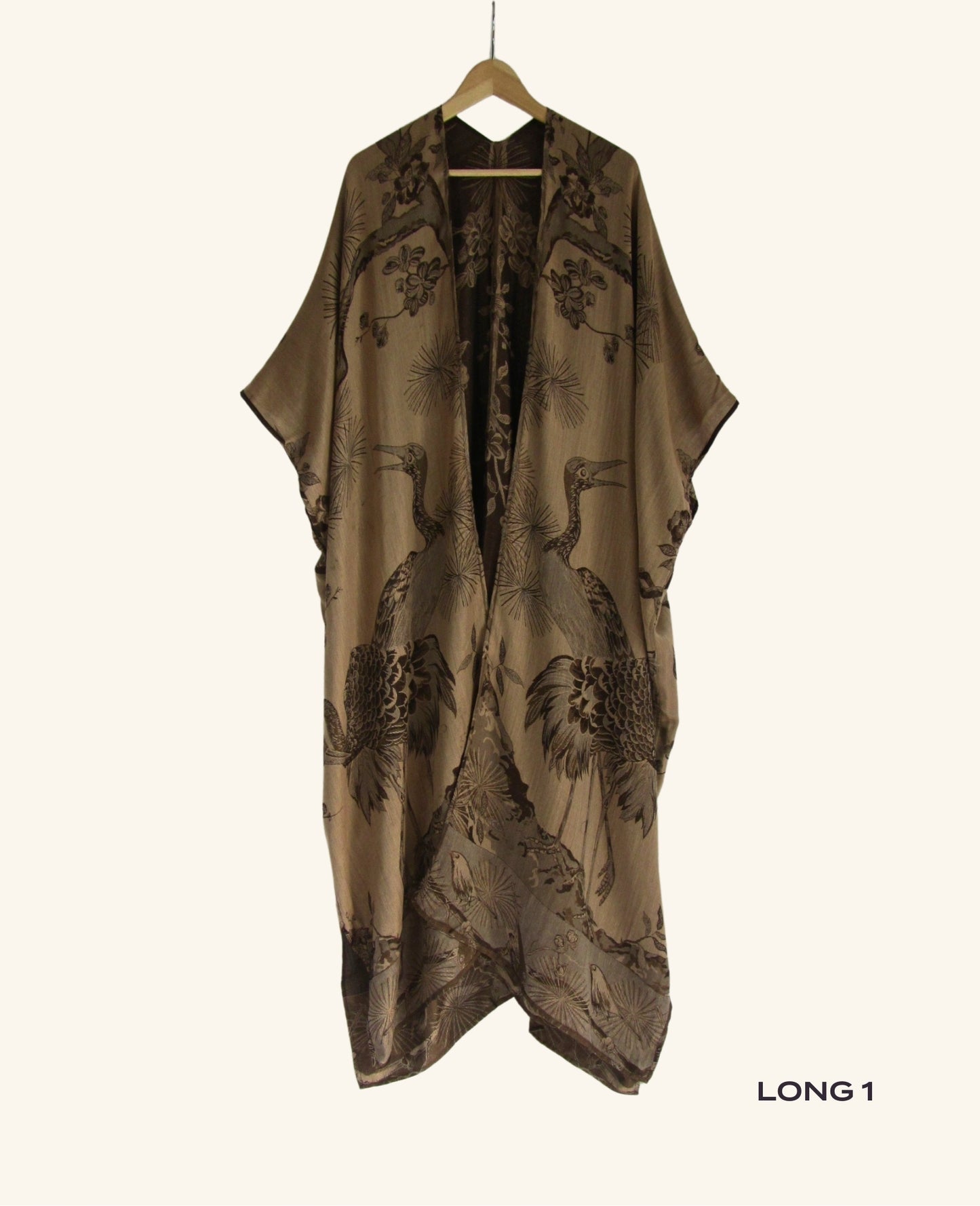 Reversible Kimono in Dark Brown & Taupe