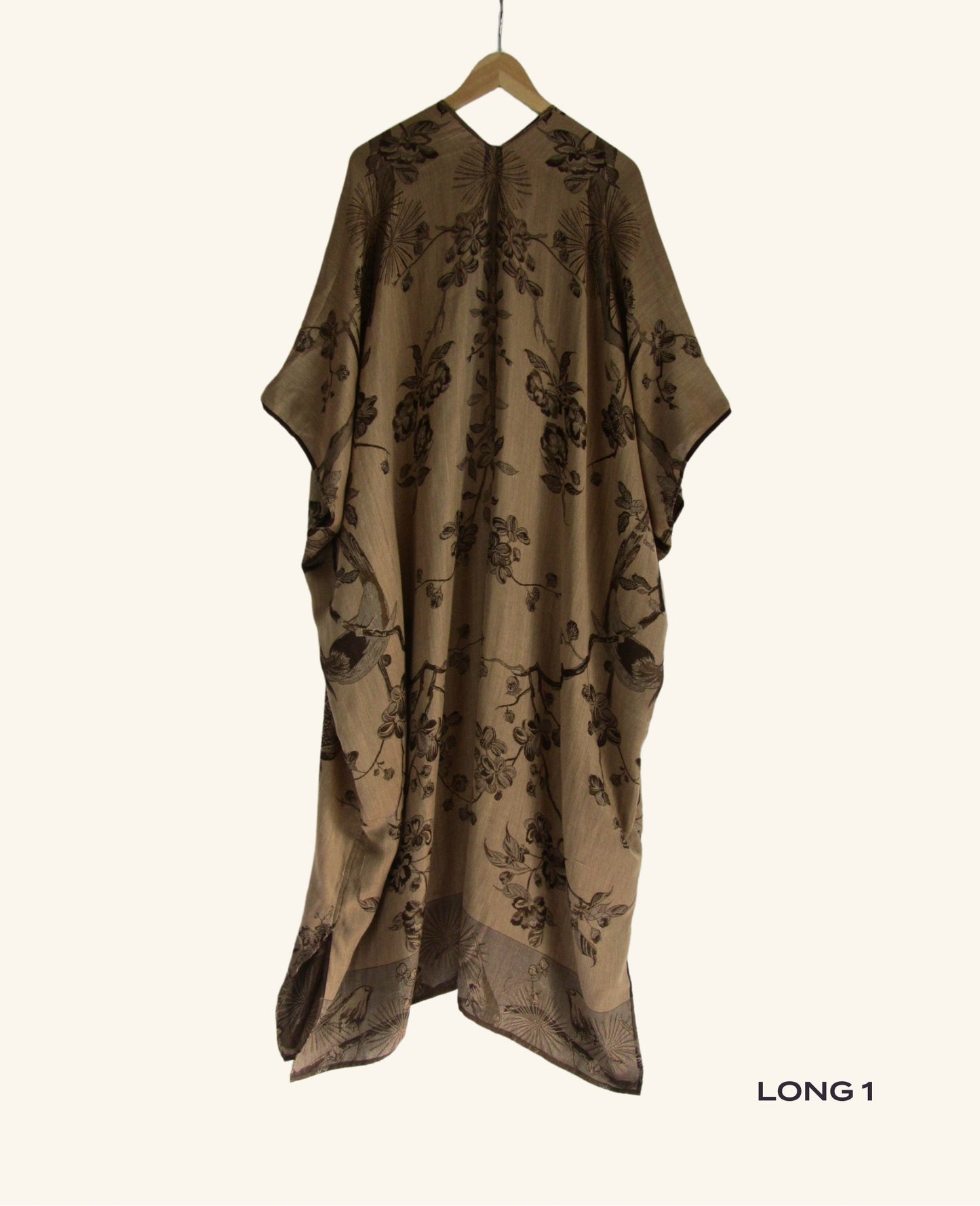 Reversible Kimono in Dark Brown & Taupe