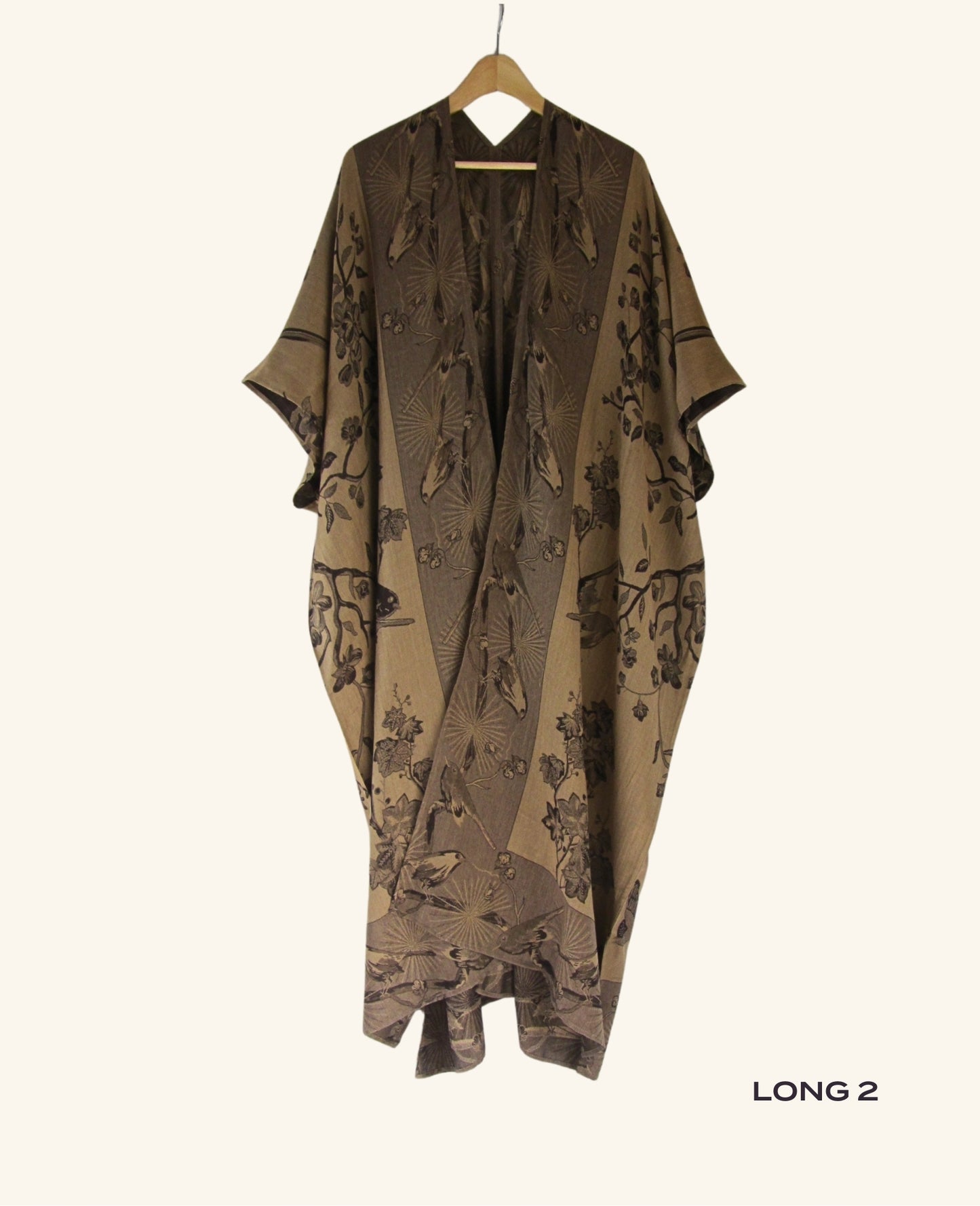 Reversible Kimono in Dark Brown & Taupe