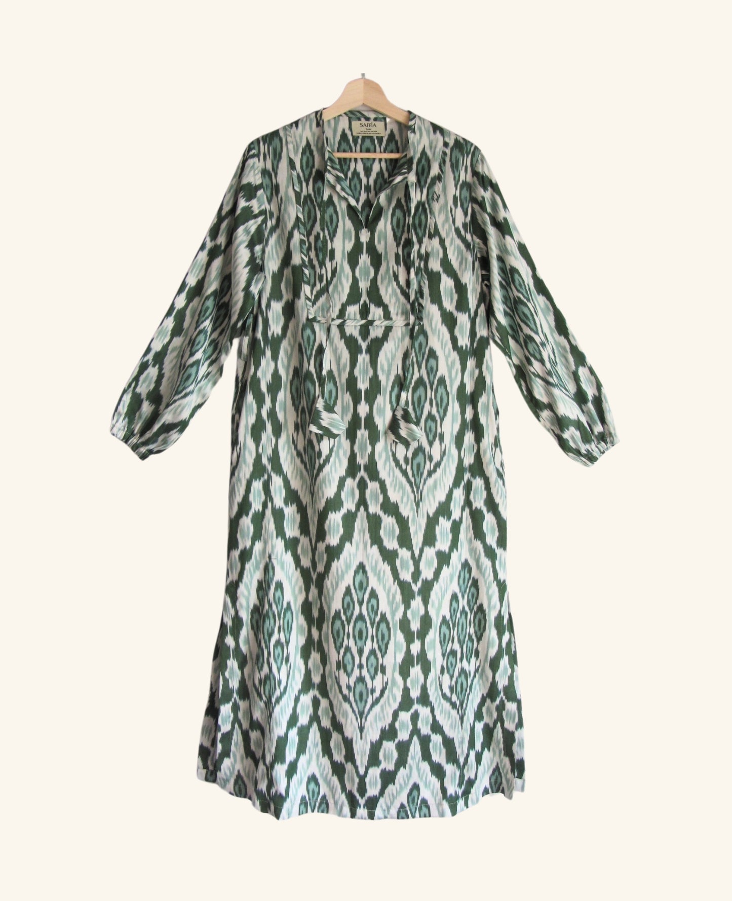 Ikat Kaftan in Emerald