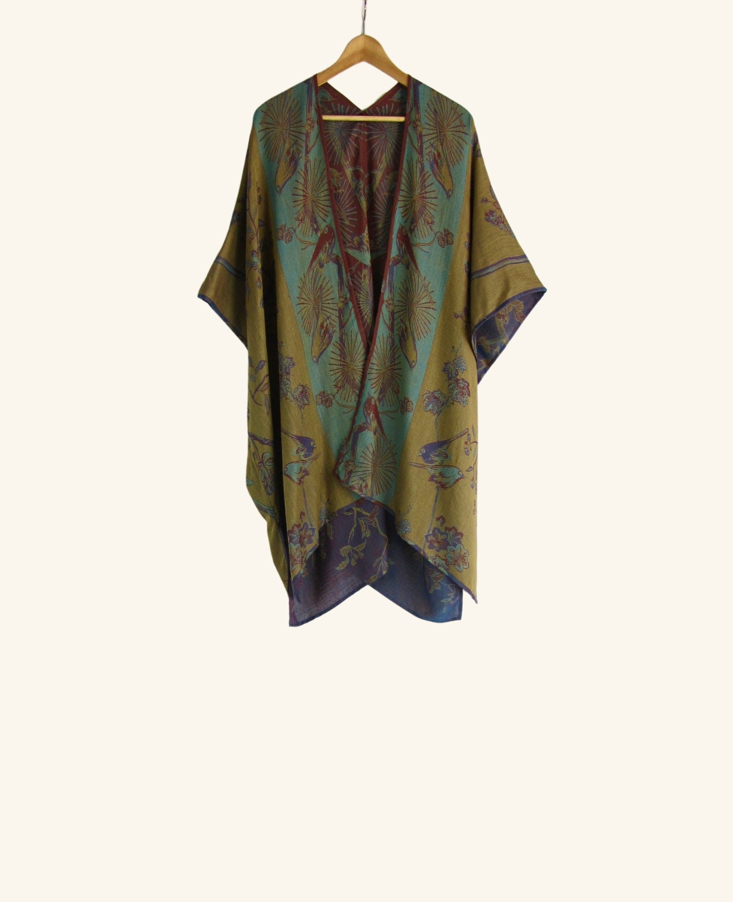 Reversible Kimono in Sapphire & Olive