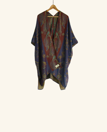 Reversible Kimono in Sapphire & Olive