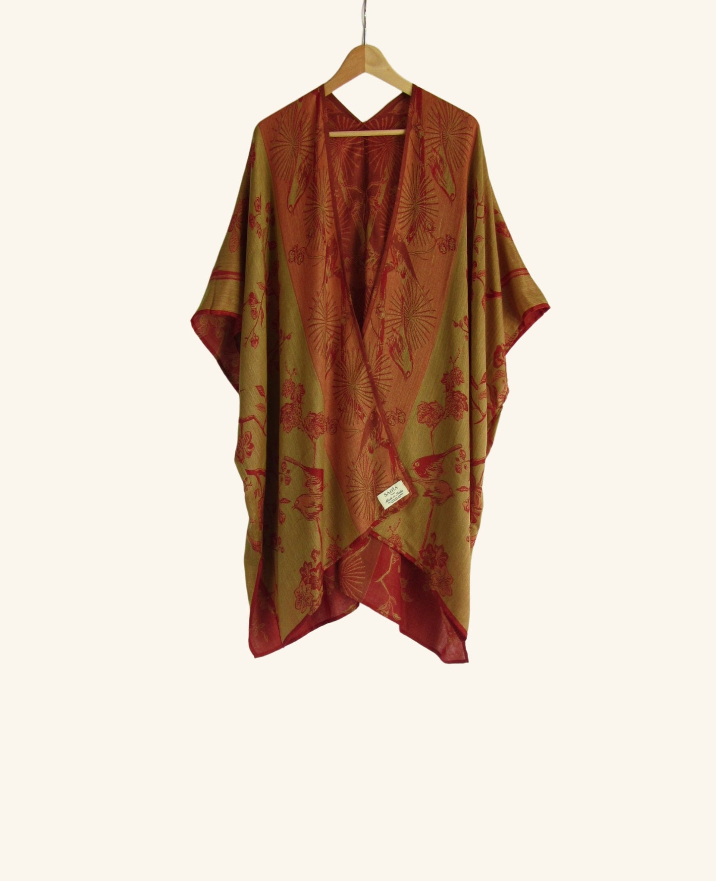 Reversible Kimono in Red & Marigold