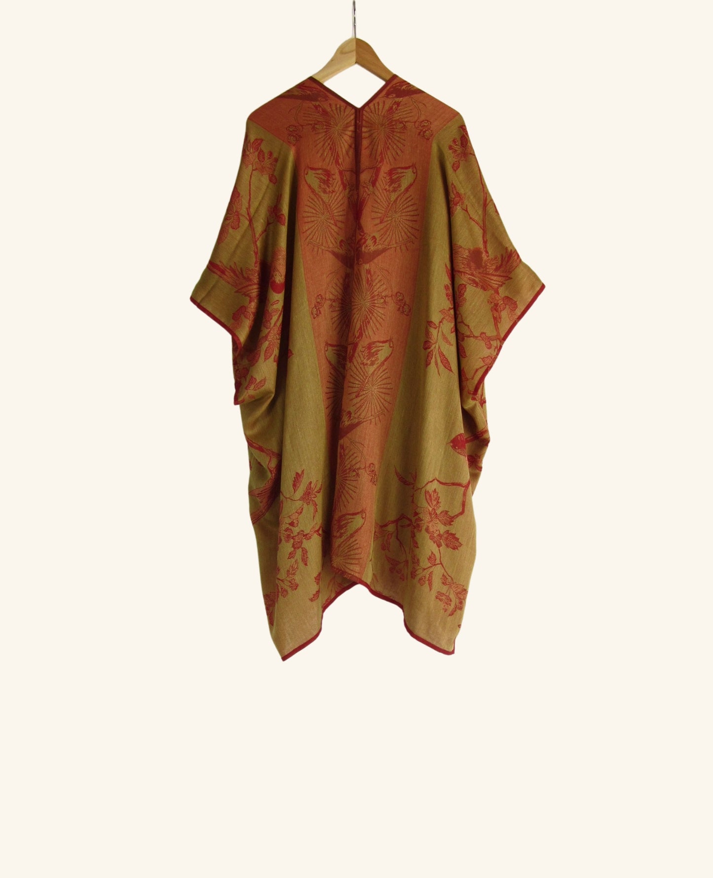 Reversible Kimono in Red & Marigold