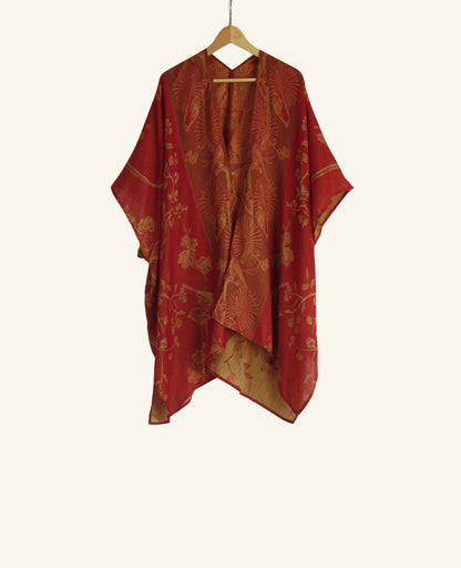 Reversible Kimono in Red & Marigold